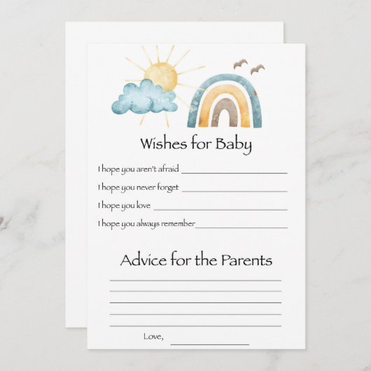 Hier komt de zoon Babywensen Activiteitenkaart Kaart (Voorkant / Achterkant)