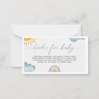Hier komt de zoon boeken voor Baby Notitiekaartje