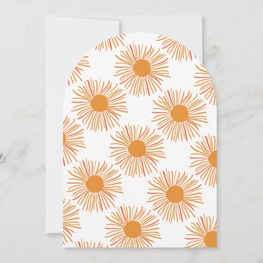 Hier komt de zoon boho arch zon jongen baby shower kaart (Achterkant)