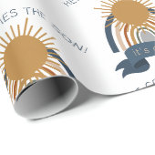 Hier Komt de Zoon Boho Jongen Baby Shower Cadeaupapier (Rol Hoek)