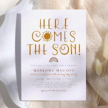 Hier Komt De Zoon | Boho Regenboog Jongen Baby Bor