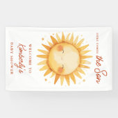 Hier Komt De Zoon Boho Schattige Baby Shower Welko Spandoek (Horizontaal)