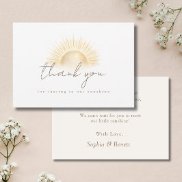 Hier Komt De Zoon Boho Zon Jongen Baby Shower Bedankkaart