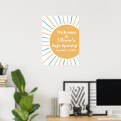 Hier komt de zoon Boho zonneschijn Baby Sprinkle Poster (Thuiskantoor)
