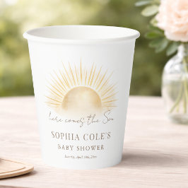 Hier Komt De Zoon Boy Sun Baby Shower Papieren Bekers
