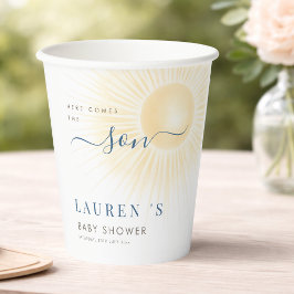 Hier Komt De Zoon Boy Sun Baby Shower Papieren Bekers