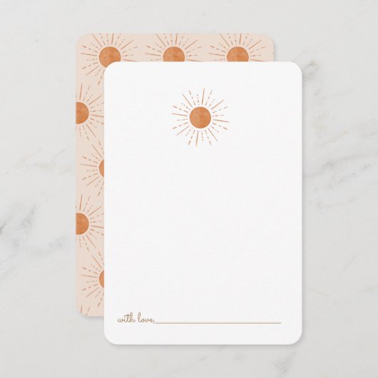 Hier komt de zoon Burnt Oranje Sun Time Capsule Bedankkaart (Voorkant / Achterkant)