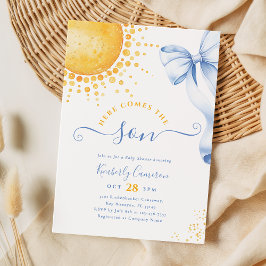 Hier Komt de Zoon Coquette Baby Shower Kaart