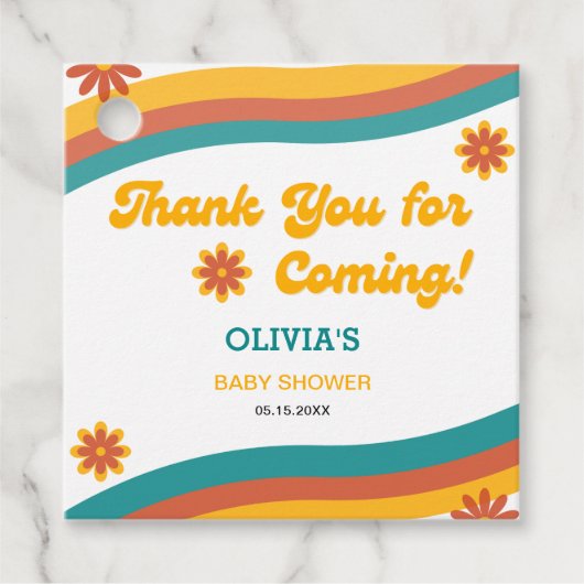 Hier komt de Zoon Dank U Baby shower Bedankjes Labels (Voorkant)