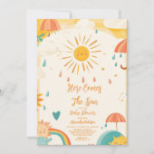 Hier komt de zoon gele zon kaart (Voorkant)