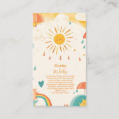 Hier komt de zoon gele zonneschijn boeken voor Bab Informatiekaartje (Voorkant)