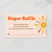 Hier komt de zoon groovy retro luier loterij informatiekaartje (Voorkant)