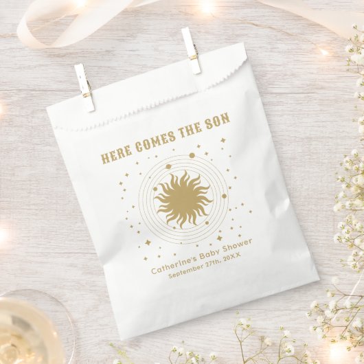 Hier komt de zoon | Hemels Baby shower Bedankzakje (Geknipt)
