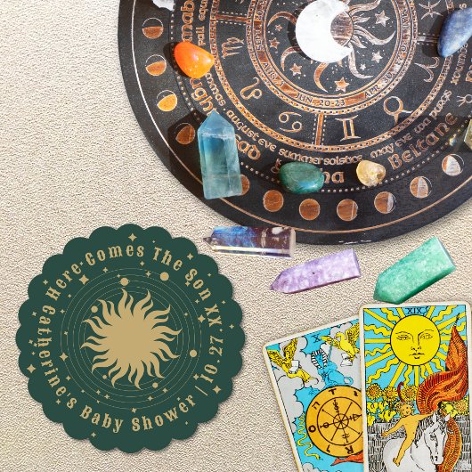 Hier komt de zoon | Hemels Baby shower Kartonnen Onderzetters