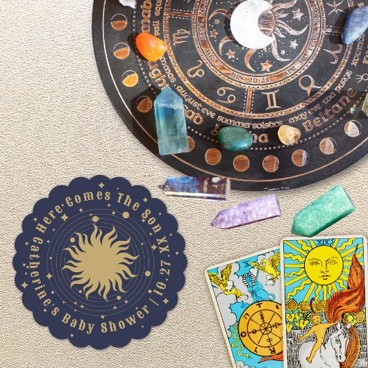 Hier komt de zoon | Hemels Baby shower Kartonnen Onderzetters