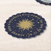 Hier komt de zoon | Hemels Baby shower Kartonnen Onderzetters (Gekanteld)