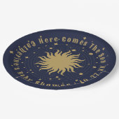 Hier komt de zoon | Hemels Baby shower Papieren Bordje (Gekanteld)