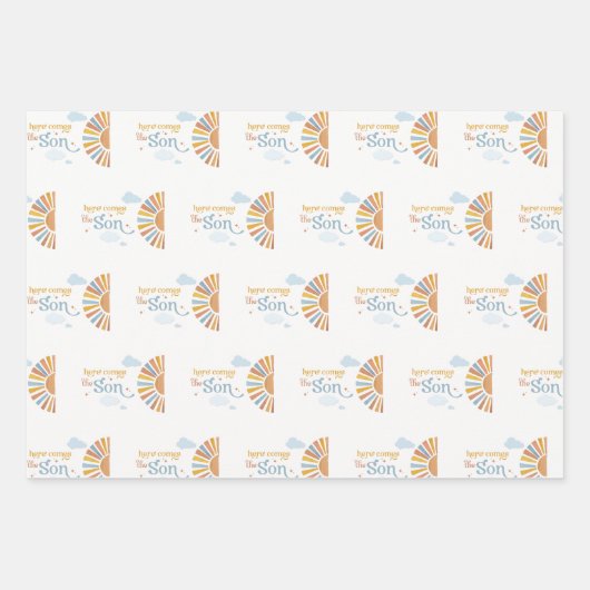 Hier komt de zoon - inpakpapier (Voorkant)
