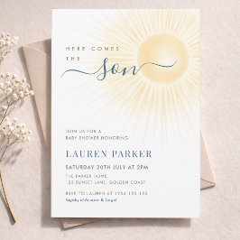 Hier Komt De Zoon Jongens Baby Shower Kaart