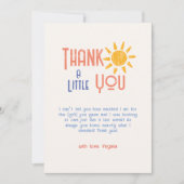 Hier komt de zoon kleurrijke retro zon Baby shower Bedankkaart (Voorkant)