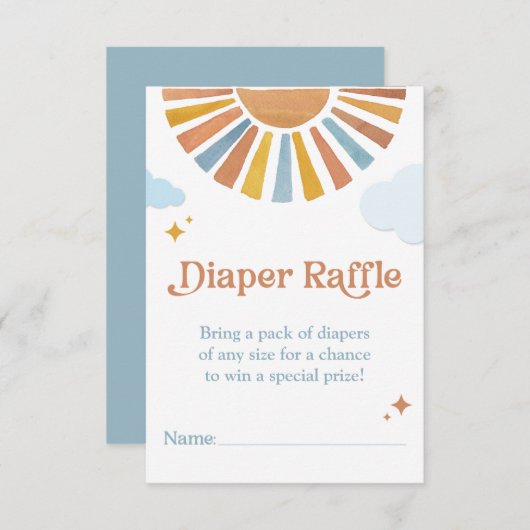 Hier komt de zoon - Luier Raffle Insert Informatiekaartje (Voorkant / Achterkant)