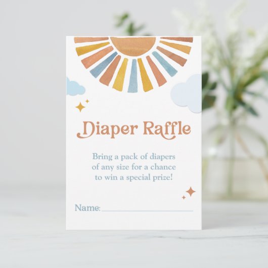 Hier komt de zoon - Luier Raffle Insert Informatiekaartje (Staand voorkant)