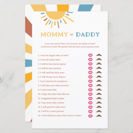 Hier Komt De Zoon Mamma of Papa Spel (Voorkant / Achterkant)