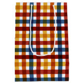 Hier komt de zoon Plaid Baby Boy Medium Cadeauzakje (Achterkant)