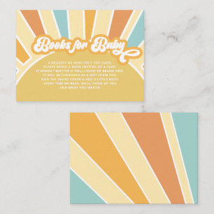 Hier komt de zoon retro Baby shower boekaanvraag Informatiekaartje