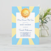 Hier Komt De Zoon Retro Baby Shower Kaart (Staand voorkant)