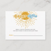 Hier komt de zoon retro Baby shower Luier Raffle Informatiekaartje (Voorkant)