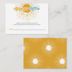 Hier komt de zoon retro Baby shower Luier Raffle Informatiekaartje