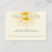 Hier komt de zoon retro Baby shower Luier Raffle Informatiekaartje (Voorkant)