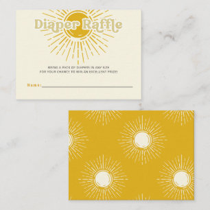 Hier komt de zoon retro Baby shower Luier Raffle Informatiekaartje
