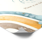 Hier komt de zoon Retro Baby shower luier Raffle Poster (Hoek)