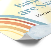 Hier komt de zoon retro baby's zijn zoet poster (Hoek)