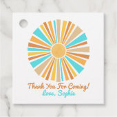 Hier komt de zoon, Retro Boho Rainbow Bedankjes Labels (Voorkant)