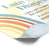 Hier komt de zoon retro late night luiers poster (Hoek)