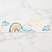 Hier komt de zoon Retro Waterfles Etiket (Enkel label)