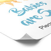 Hier komt de Zoon Schattige Zonnebaby's zijn Zoet Poster (Hoek)