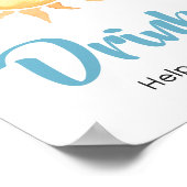 Hier komt de Zoon Schattigee Zon Baby shower Drink Poster (Hoek)