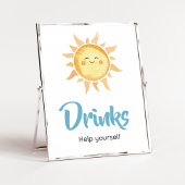 Hier komt de Zoon Schattigee Zon Baby shower Drink Poster