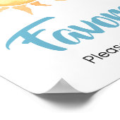 Hier komt de zoon Schattigee zon Baby shower gunst Poster (Hoek)