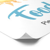 Hier komt de zoon Schattigee zon Baby shower voeds Poster (Hoek)