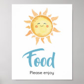 Hier komt de zoon Schattigee zon Baby shower voeds Poster (Voorkant)