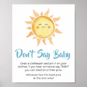 Hier komt de Zoon Schattigee Zon Zeg geen Baby Poster (Voorkant)