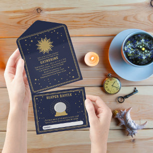 Hier komt de zoon   Sun Tarot Baby shower All In One Uitnodiging