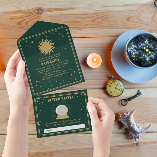 Hier komt de zoon | Sun Tarot Baby shower All In One Uitnodiging