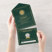 Hier komt de zoon | Sun Tarot Baby shower All In One Uitnodiging (Afscheurbaar)