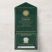 Hier komt de zoon | Sun Tarot Baby shower All In One Uitnodiging (Binnen)